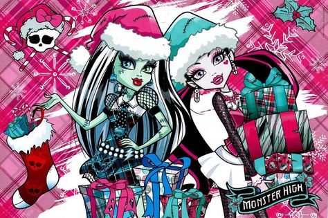 Pretty — Happy Christmas by Monster High!... Monster High Christmas, Monster High Printables, 40 Aesthetic, Monster H, Original Monster, Monster High Pictures, Frankie Stein, Monster High Art, Monster High Characters