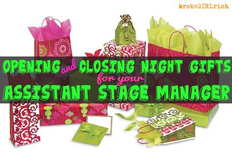 Opening and Closing Night Gifts for Your Assistant Stage Manager #theatre #stagemanager #stagemanagement #asm Play Director Gift Ideas, Closing Night Gifts Theatre, Director Gifts Theatre, Cast Gifts Theatre, Opening Night Gifts For Actors, Stage Manager Kit, Manager Appreciation Gifts, Opening Night Gifts, Tech Theatre