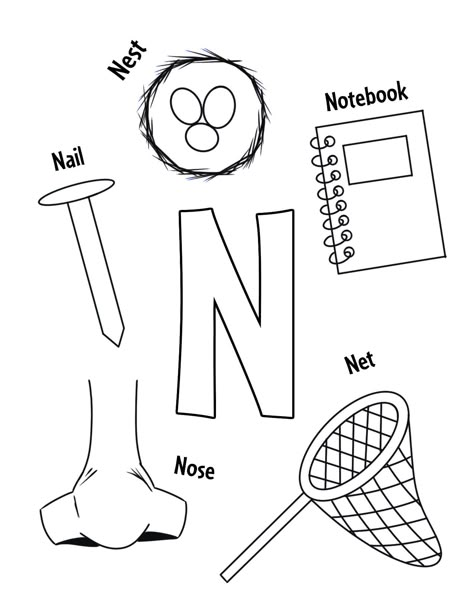 Letter N Coloring Page Free Printables, Letter Nn Activities For Preschool, Letter N Activities For Toddlers, N Is For Craft, Letter N Preschool Activities, N Activities For Preschool, Letter N Crafts For Preschoolers, N Worksheets For Preschool, Letter N Activities For Preschool