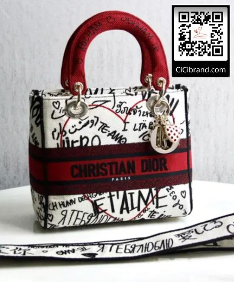 Good Quality And Free Shipping WorldWide https://cicibrand.com/product/44532-lady-vintage-embroidered-canvas-toffee-bag-dlite-handbag-letters-red-with-white-2120/ Dior Clutch, Christian Dior Logo, Christian Dior Paris, Dior And I, Book Tote Bag, Dior Logo, Dior Handbags, Pocket Bag, Replica Handbags