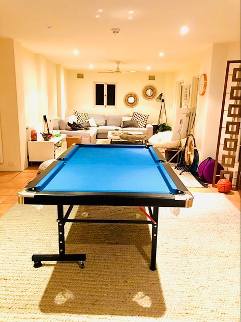 Looking for an affordable pool table that is also easy to store in a small room? Our Foldable Pool Billiard Table Free Accessory is all you can ask for! Its high-quality construction and space-saving design makes this table fit any of your living needs! Slim Pool, Folding Pool Table, Foldable Pool Table, Affordable Pool, Pool Tables For Sale, Air Hockey Tables, Billiards Game, Snooker Table, Billiard Accessories