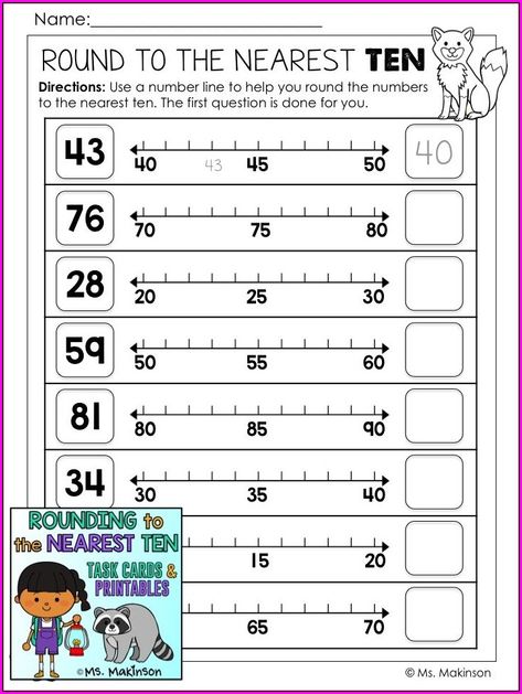 Rounding Off Numbers, Rounding Lesson, Teaching Rounding, Rounding Worksheets, Rounding Whole Numbers, Rounding Numbers, Line Math, Maths Resources, Tiny Dragon