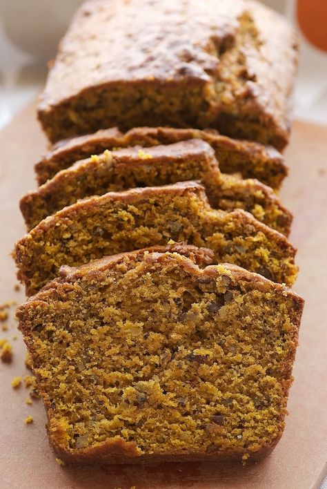 Pumpkin-Pecan Bread combines rich pureed pumpkin and crunchy chopped pecans in a quick bread loaf that tastes just like fall should! Pecan Bread Recipe, Pumpkin Pecan Bread, Pear Bread, Pecan Pumpkin, Pecan Bread, A Loaf Of Bread, Pumpkin Bread Recipe, Loaf Of Bread, Gateaux Cake