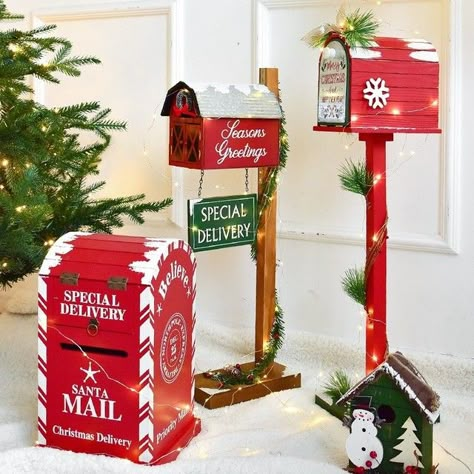 Mailbox Decorating Ideas, Christmas Mailbox, Decorating Ideas Christmas, Mailbox Decor, Christmas Mail, Mail Boxes, Christmas Props, Christmas Outdoor, Xmas Decor