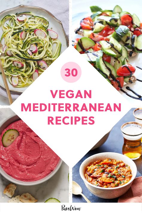 These 30 vegan Mediterranean recipes are sure to satisfy, whether you’re partial to homemade hummus, tomato-bean salad or fagioli a zuppa. Whether you’re trying to eat more plant-based foods or new to the Mediterranean diet, you’ll find something worth making on repeat. diet,food,mediterranean,plant-based,vegan,vegetarian Vegan Mediterranean Recipes, Vegan Mediterranean Diet, Food Mediterranean, Vegan Mediterranean, Slow Cooker Beans, Tahini Recipe, Easy Mediterranean Diet Recipes, Couscous Recipes, Vegan Side Dishes