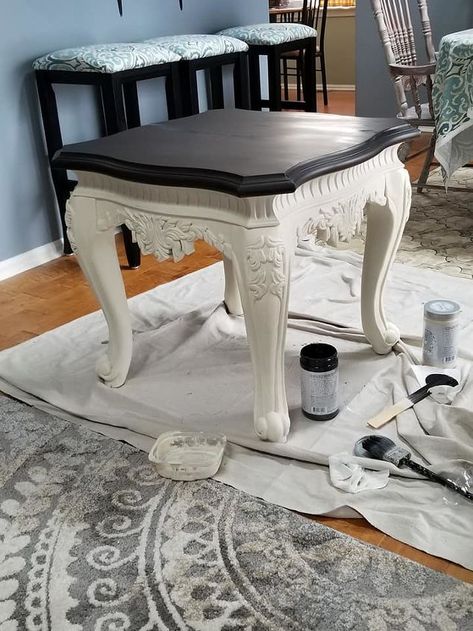 Refurbished End Tables, Heirloom Traditions Paint, Heirloom Traditions, Funky Junk Interiors, Vintage Side Table, Table Makeover, Refurbished Furniture, Furniture Restoration, Furniture Makeover Diy