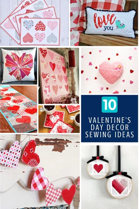 10 Valentine’s Day Decor Sewing Projects – Sewing With Scraps Scrap Fabric Storage, Decor Sewing Projects, Sewing With Scraps, Layette Pattern, Plastic Bag Holder, Heart Quilt Pattern, Sewing Projects Free, Quilted Patchwork, Plastic Bag Holders