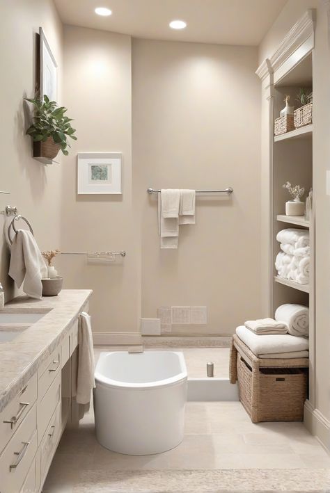 Step into a serene oasis with Accessible Beige (SW 7036) as your backdrop. Discover how to infuse earthy elegance into your bathroom with this must-have color! #Ad #homedecor #homedesign #bathroom #Painthome interiorarchitecture best Wall Colors for Bathroom Colors
Bright Room Colors
best colors combinations bathroom
bathroom Remodeling
Modern Paint Colors
2024 Bathroom Pastel Colors, Bathroom Beige Tile Color Schemes, Beige Wall Bathroom, Beige Tiles Bathroom, Accessible Beige Bathroom, Beige Bathroom Paint, Beige Color Combinations, Accessible Beige Sw, Beige Tile Bathroom