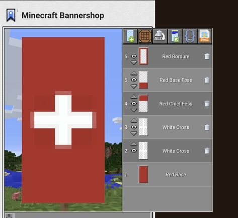 Cross Banner Minecraft, Minecraft Flags Banners, Banner Minecraft Tutorials, Mc Banner, Banner Patterns, Mc Builds, Minecraft Tutorials, Minecraft Banner, How To Make Red