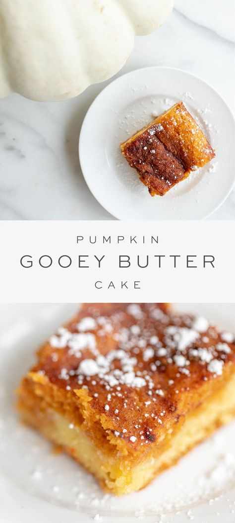 Ooey Gooey Pumpkin Cake, Gooey Pumpkin Bars, Gooey Pumpkin Cake, Pumpkin Butter Cake, Pumpkin Gooey Butter Cake, Dessert Thanksgiving, Pumpkin Pie Spice Mix, Gooey Cake, Gooey Butter