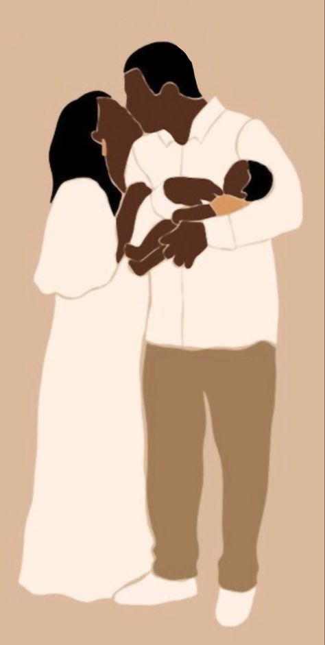 Black Family Aesthetic Drawing, Black Family Painting, Black Family Wallpaper, Giving Birth Aesthetic, Black Woman Pregnant, Mom And Baby Illustration, Black Family Aesthetic, Black Family Cartoon, Black Family Art