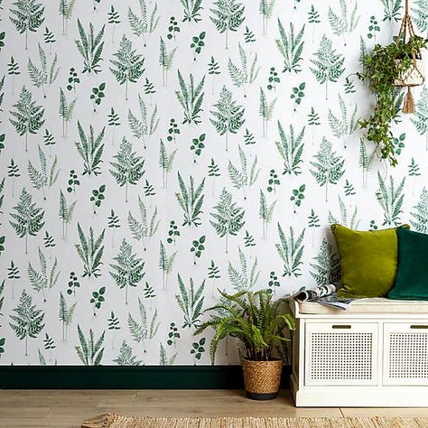 Dunelm Wallpaper, Rainforest Mural, House Lounge, Fern Design, Fern Wallpaper, Handy Wallpaper, Dining Room Wallpaper, Your Wallpaper, How To Hang