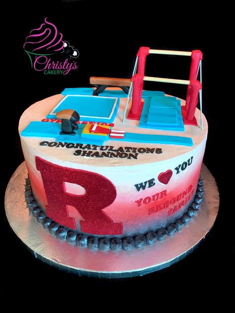 Gymnastics Apparutus Rutgers Gymnastics Themed cake Gymnast Cake Ideas, Gymnastics Themed Cake, Gymnastics Cakes For Girls Birthday, Gymnastics Cake Ideas, Gymnastic Cake, Gymnastics Birthday Cakes, Gymnastic Birthday, Gymnastics Cake, Gymnastics Cakes