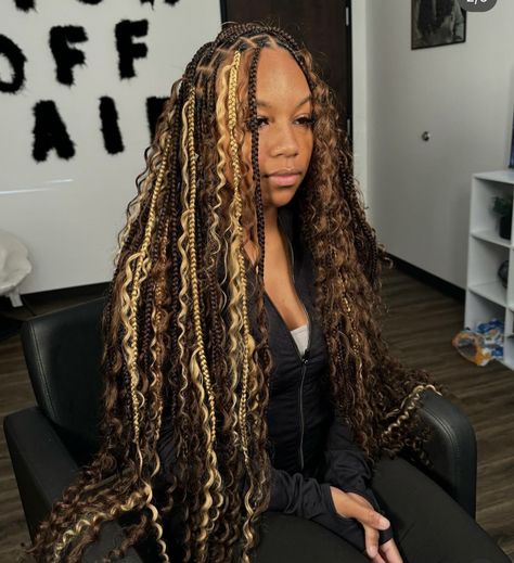 Knotless Braids, Her Hair, Curly Hair, Braids, Blonde, Hair, Color, Black, Plaits