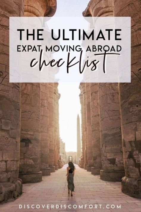 It’s easy to forget things when moving to another country, especially when you’re moving your entire life. We’ve moved a few times and we’re sharing our best checklist and tips for moving abroad. We try to keep our recommendations ultra narrow so you don’t have to go dig through other choices.| long term travel | moving abroad | moving packing tips | expat | #movingabroad #expat #livingabroad #movingtips #discoverdiscomfort Live Abroad Quotes, Moving Packing Tips, Checklist For Moving, Moving To Another Country, Moving Countries, Moving Hacks Packing, Tips For Moving, Moving To Barcelona, Moving To Italy