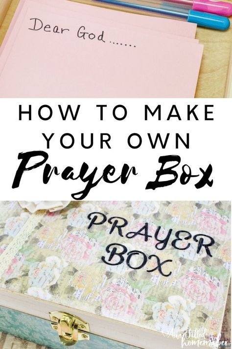 What is a prayer box and how can it benefit your life? How do you make your very own DIY prayer box? Perfect for kids, teens, or adults! This adorable wooden box is the perfect item to add to your war room and increase your faith walk. Prayer Box Diy, Prayer Crafts, Prayer Jar, Praying For Others, Prayer Closet, Faith Walk, Christian Crafts, Prayer Box, Pinterest Party