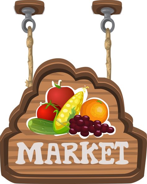 Sign for a fruit & veg market from Glitch by anarres Beef Cuts Chart, Fruit And Veg Market, Classroom Shop, Point Of Sale Display, House Country, Supermarket Design, Market Sign, Ramadan Crafts, File Holder