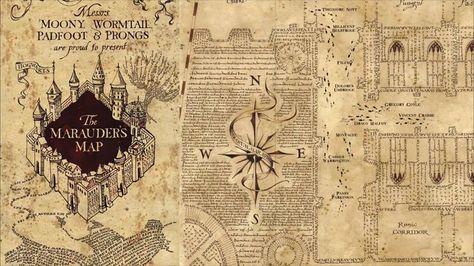 Marauders Map Marauders Map Wallpaper, Harry Potter Pc, Harry Potter Quotes Wallpaper, Harry Potter Christmas Decorations, Custom Harry Potter, Stile Harry Potter, Harry Potter Marauders Map, Art Harry Potter, Anniversaire Harry Potter