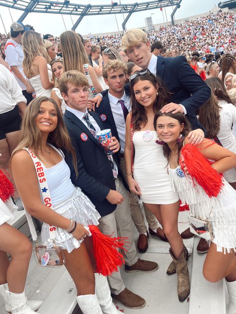 Ole Miss White Out Game Outfits, Sorority Outfits Party, Ole Miss Game Day Outfit White, Ole Miss Outfit Ideas, Sorority Dresses Rush Outfits, Ole Miss Aesthetic, The Grove Ole Miss, Ole Miss Game Day Outfit, Fsu Gameday Outfit