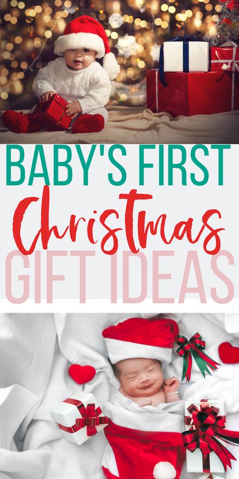 What should you get for baby's first Christmas? Here are some excellent gift ideas for babies - from newborn baby to toddler! Cute, useful, practical gift ideas that moms and dads will love and babies will enjoy! Christmas Presents For Parents, Dads First Christmas, Newborn Christmas Gifts, Baby Christmas Crafts, Baby's First Christmas Gifts, Newborn Christmas, Dad Baby, Baby Christmas Gifts, Christmas Gift For Dad