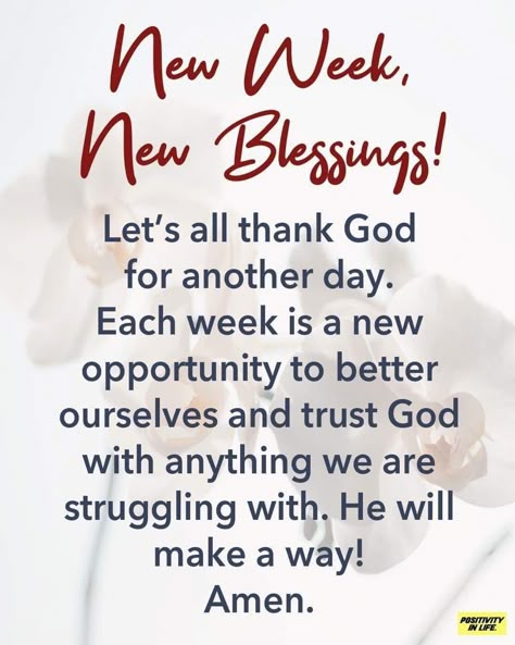 Blessing For The New Week, Bless Week Quotes, New Week Affirmation Quotes, A New Week Quotes, Blessing For A New Week, New Week Blessings, Monday Blessings New Week, New Month Prayers And Wishes, New Week Quotes