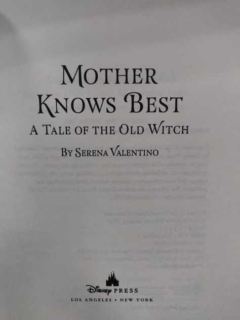 Mother Knows Best Other Mother, Mother Knows Best, Pantomime, Losing Her, Witch, Old Things, Books