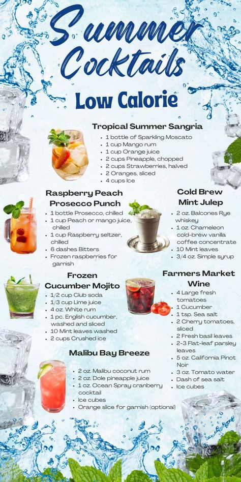 Summer is the time for fun in the sun, and what better way to enjoy yourself than with a delicious cocktail? But if you're watching your weight, you'll be glad to know that there are plenty of low-calorie summer cocktail recipes out there. In this blog post, we will share 25 of our favorites! So whether you're looking for a cooling drink to cool off with or something to take to your next party, we've got you covered. Enjoy! Summer Cocktails, Cocktails, Low Calorie, Cocktail Recipes Low Calorie Rum Drinks, Beach Alcoholic Drinks, Beach Drinks Alcohol, Low Calorie Mixed Drinks, Summer Cocktails Recipes, Beach Drink Recipes, Low Calorie Cocktails Recipes, Low Calorie Alcohol, Summer Mixed Drinks