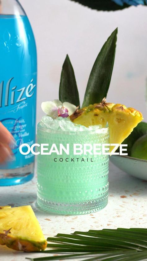 5min · 1 serving Ingredients • 2 oz Alize Blue • 3/4 oz lime juice • 3/4 oz pineapple juice • 1 oz pressed coconut water Ocean Breeze Cocktail, Alcoholic Drinks Vodka, Drinks Vodka, Iced Drinks Recipes, Thanksgiving Menu Ideas, Drink Recipes Nonalcoholic, Summer Drink Recipes, Refreshing Drinks Recipes, Brown Spots Removal