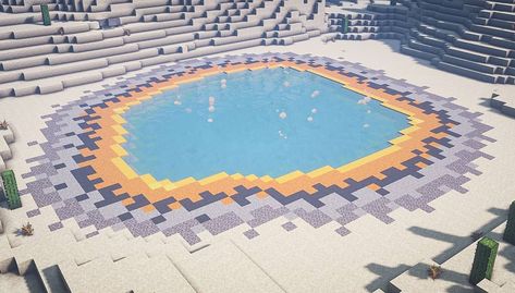 Hot Spring Minecraft, Minecraft Hot Spring, Minecraft Terrain, Minecraft Tricks, Minecraft Details, Minecraft Pool, Avengers Room, Minecraft Houses Survival, Minecraft Steve