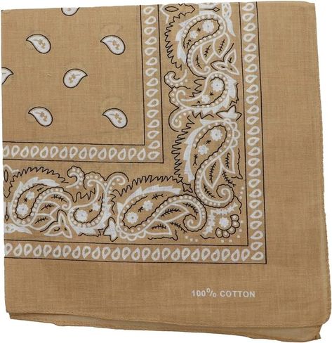 Amazon.com: 22 Inch Cotton Paisley Bandana - Tan : Clothing, Shoes & Jewelry Paisley Bandana, Green Shop, Apple Green, Shop Top, Bandanas, Family Dinner, Fashion Brands, Shoes Jewelry, Top Styles