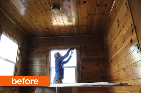 Painting over wood paneling... possible and beautiful! (also an ADORABLE nursery) Knotty Pine Rooms, Knotty Pine Walls, Tv Room Decor, Pine Wood Walls, Wood Walls, Pine Walls, Adorable Nursery, Gray Walls, Stylish Nursery