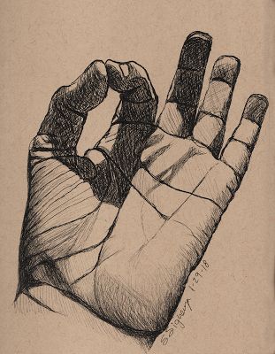 Pinched finger hand drawing. School Sketches, How To Draw Fingers, Finger Hands, Food Sketch, Portraiture Painting, Nail Logo, Drawing Pen, Hand Sketch, Hand Drawing