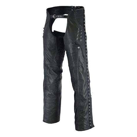 PRICES MAY VARY. Premium Goat Leather: Daniel Smart leather chaps are made of Soft Naked Goat leather to provide the best riding experience and long-lasting biking style for you. Our biker leather chaps for women Offer natural protection against rain, snow, and slides and will not tear or crack in sunlight, heat, or moisture. All Day Comfort: Our assless leather chaps come with extra stretch in the inner thigh for freedom of movement during long rides and a satin underlining layer for breathabil Chaps For Women, Assless Chaps, Motorcycle Chaps, Riding Chaps, Biker Pants, Women's Chaps, Motorcycle Leather, Bike Style, Biker Leather