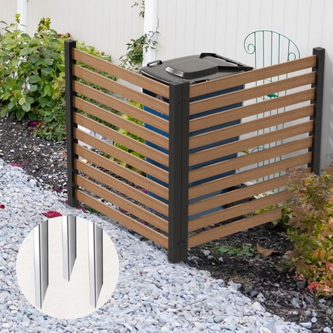 PRICES MAY VARY. 🏡[DIMENSIONS]:The air conditioner screen set includes 2 fence panels and each privacy fence screen panel measures 42" W x 42" H，providing a large privacy area, and 2 panels can be connected in an L shape. Attention:Not suitable for concrete surfaces. The 19.7"metal stake is packaged inside the post, please make sure to inspect it during the unpacking process. 🏡[EASY TO INSTALL]:Shipped in separate components for your convenience, our air conditioner fence panels can be assembl Trash Can Fence, Trash Can Storage Outdoor, Air Conditioner Screen, Air Conditioner Fence, Pool Equipment Enclosure, Outdoor Air Conditioner, Swimming Pool Equipment, Vinyl Privacy Fence, Privacy Fence Panels