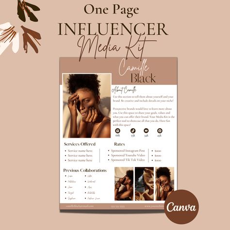 Service Advertisement, Media Kit Examples, Blogger Media Kit, Influencer Media Kit, Rate Card, Media Kit Template, New Service, Social Media Poster, Digital Portfolio