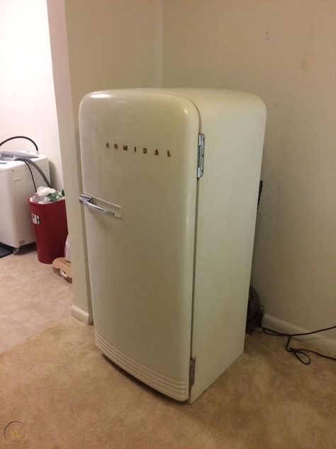 1950's Vintage Admiral Refrigerator. GREAT CONDITION! | #1858995136 1950 Refrigerator, 1950s Refrigerator, Vintage Kitchen Appliances, Vintage Fridge, Old Refrigerator, Vintage Refrigerator, Vintage Appliances, The Den, Portfolio Ideas