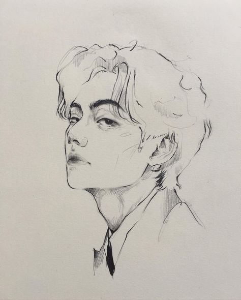 Kim Taehyung Fanart, Taehyung's Art, Aesthetic Sketch, Sketch Digital, Concept Art Tutorial, Animation Art Sketches, Taehyung Fanart, Kpop Drawings, Arte Sketchbook