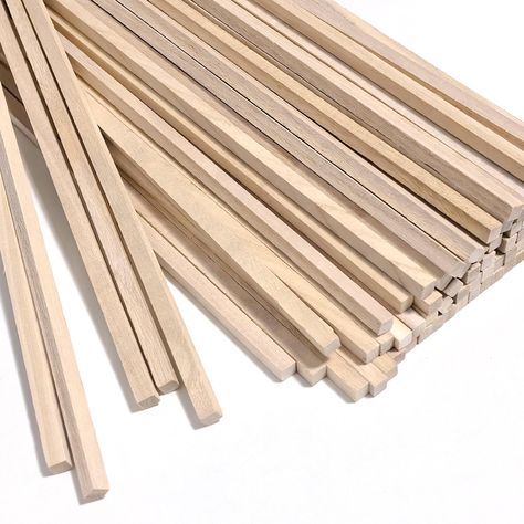 PRICES MAY VARY. 80pcs balsa wood sticks：durable balsa wood dowel rods for crafts, perfect for creating various shapes and designs with smooth surfaces and clear textures. DIY wooden sticks for crafts: Large quantity of wooden sticks for crafts, ideal for DIY projects like photo frames, scale models, and dollhouse furniture, allowing for endless creative possibilities. Easy to Paint and Stain: Easy-to-paint balsa wood strips that can be cut into desired shapes, making crafting and decorating a b Craft Sticks, Balsa Wood, Like Photo, Wood Sticks, Craft Lovers, Creativity And Innovation, Craft Stick Crafts, Unfinished Wood, Amazon Art