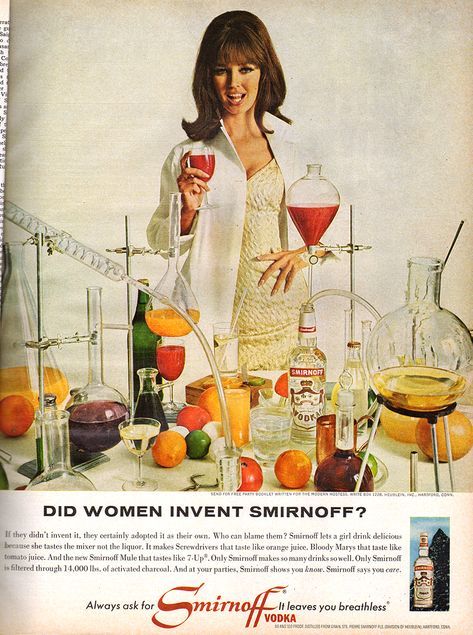 1960s Advertising, Big Blue House, Smirnoff Vodka, Magazine Advertisement, Test Tubes, Graphic Design Fonts, Magazine Ad, Bedroom Posters, Old Ads