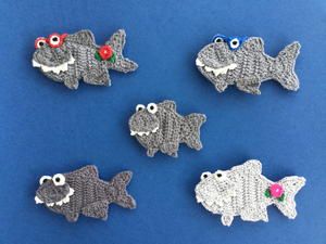 AllFreeCrochet - 1000s of Free Crochet Patterns Shark Applique, Shark Crochet, Crochet Shark, Elephant Applique, Applique Tutorial, All Free Crochet, Crochet Unicorn, Crochet Decoration, Crochet Bookmarks