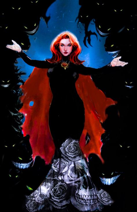 Maddie . Welcomes you to the Limbo Embassy. Wearing a black gown with White roses and skull . #Xmen #Marvelcomics #MadelynePryor #GoblinQueen Madelyn Pryor Xmen 97, Madelyn Pryor Marvel, Madelyn Pryor, Typhoid Mary Marvel, Marvel Midnight Suns Lilith, Madelyne Pryor, Lady Deathstrike Marvel, Goblin Queen, Marvel Oc