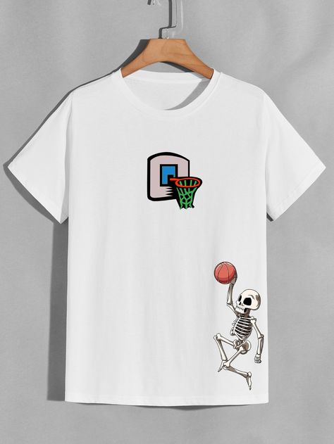 White Casual Collar Short Sleeve Fabric Cartoon,Halloween  Embellished Medium Stretch Summer Men Tops Cartoon Halloween, Cool Shirt Designs, Design Jersey, Textil Design, Trendy Shirt Designs, Tshirt Printing Design, Shirt Design Inspiration, Shirt Print Design, Cool Outfits For Men