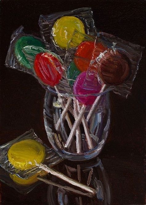 Still Life Landscape, Contemporary Still Life, Candy Drawing, Painting A Day, Sweet Drawings, Candy Art, Food Painting, Deco Boheme, Still Life Oil Painting