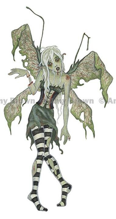 Amy Brown.  ZOMBIE FAIRY!  Love it! Zombie Fairy, Arm Socks, Amy Brown Art, Amy Brown Fairies, Brown Fairy, Art Illusions, Brown Artwork, Leg Socks, Mythical Beings