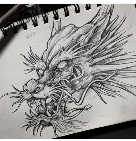 Japanese Dragon Head Tattoo, Koi Dragon Tattoo, Dragon Head Tattoo, Asian Dragon Tattoo, Dragon Tattoo Art, Chinese Dragon Tattoos, Samurai Tattoo Design, Japanese Dragon Tattoo, Dengeki Daisy