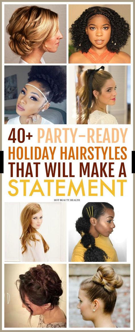 40+ Easy #Holiday #Hairstyles That Will Make a Statement at #Thanksgiving or #Christmas parties. Find a style for short, medium, long, natural, or curly hair. Click pin for #tutorials! Hot Beauty Health blog Easy Holiday Hairstyles, Holiday Party Hairstyles, Holiday Hairstyles Easy, Thanksgiving Hairstyles, Long Natural Curly Hair, Holiday Party Hair, Christmas Hairstyles, Glam Squad, Hot Hair Styles