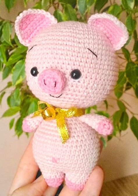 Lindo Cerdito Amigurumi Patrón Gratis - Lovelycraft Crochet Toys Free Patterns, Crochet Pig, Crochet Toys Free, Pola Amigurumi, Haken Baby, Crochet Bookmarks, Crochet Animal Patterns, Amigurumi Free Pattern, Crochet For Kids