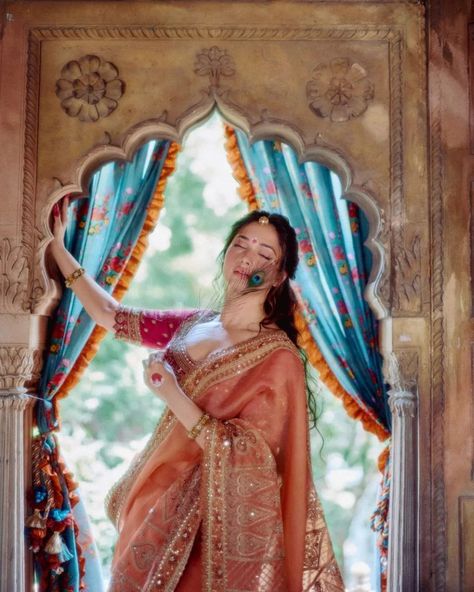 Tamannaah Bhatia turned muse of @toraniofficial for his latest collection, 'Leela', which is all about Radha-Krishan and their eternal love. #tamannahbhatia #tamannah #tamannahbhatiafc #tammanahbhatia #radha #radhakrishna #radhakrishn #krishna #janmashtami #janmashtamispecial Radha Beauty, Maternity Photography Poses Couple, Alia Bhatt Photoshoot, Bridesmaid Saree, Karwa Chauth, Peace Illustration, Indian Saree Blouses Designs, Indian Photoshoot, Indian Dresses Traditional