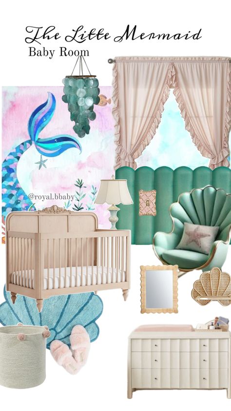 Ariel Nursery Theme, Mermaid Theme Nursery, Mermaid Nursery Theme, Ariel Nursery, Mermaid Nursery, Mermaid Baby, Nursery Theme, Baby Mermaid, Mermaid Theme