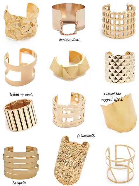 Inexpensive Jewelry, Statement Fashion, Gold Rings Fashion, Style Magazine, Gold Cuffs, Gold Jewelry Indian, Original Jewelry, Cheap Jewelry, Diy Bracelet